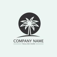 Palm tree summer logo template vector