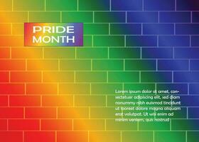 pride month text with rainbow background vector