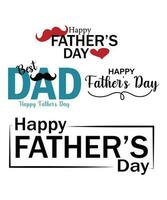 Set of Fathers Day holiday greetings and dividers shape. Happy Father's Day vector design concept