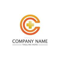 C logo for Vitamin and font C letter Identity and design business vector