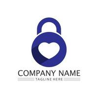 key and lock icon padlock logo and symbol vector design