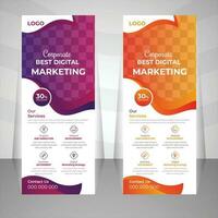 Corporate best digital marketing roll up banner design with vector