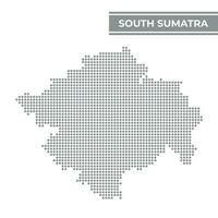 punteado mapa de sur Sumatra es un provincia de Indonesia vector
