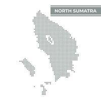 punteado mapa de norte Sumatra es un provincia de Indonesia vector