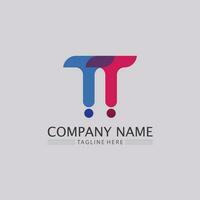 T letter, T logo vector font alphabet design and icon T