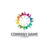 Community people care logo and symbols template vector