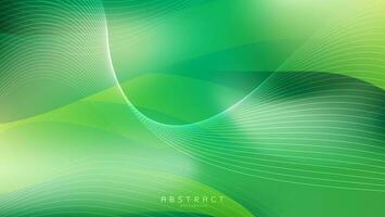 Modern minimalistic abstract background with green white lines ornament. vector