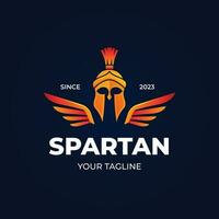 gradient spartan helmet logo template vector