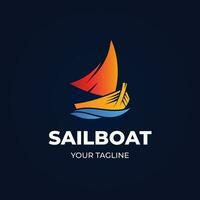 Gradient sailboat, speed boat, shipment boat template design vector