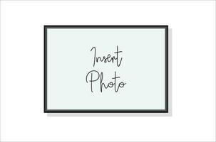 Black and white horizontal picture frame mockup vector file