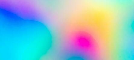 Abstract blur holographic rainbow foil iridescent panoramic background photo