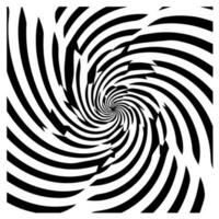 optical illusion, black and white spiral, abstract vector icon