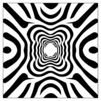 optical illusion, black and white spiral, abstract vector icon