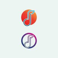 Note Icon Vector illustration design Sound waves, audio, equalizer, abstract, head set logo vector illustration design template