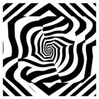 optical illusion, black and white spiral, abstract vector icon