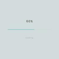 Rainbow 60 pecent loading sign vector illustration on grey background. Light blue loading bar in progress symbol, icon, banner. Used for updating and upgrade concept