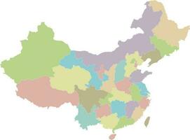 Vector blank map of China with provinces, regions and administrative divisions. Editable and clearly labeled layers.