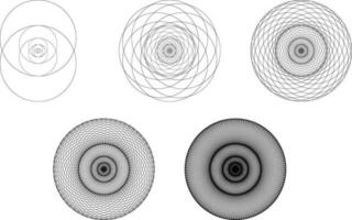 Set of geometrical elements and shapes. Sacred Geometry Vesica Piscis development and evolution. Vector designs