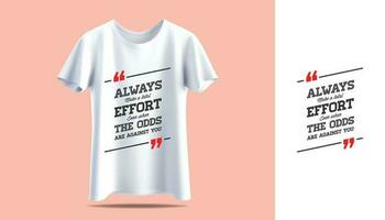 New Typography quotes t-shirt print vector with a white mockup