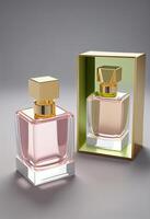 Luxury perfume bottle with beautiful illustration design , photo