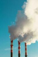 Smoke and air pollution damage the environment - harmful emissions from fuel combustion photo