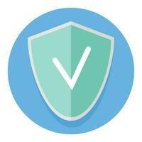 Icon antivirus application. Internet security and computer antivirus, malware and firewall, vector illustration