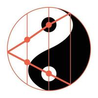 Estadísticas equilibrar de yin yang Estadísticas icono, analítica y estático, Estadísticas concepto. vector ilustración