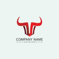 Bull buffalo head cow animal  mascot logo design vector for sport horn buffalo animal mammals head logo wild matador