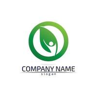 Tree leaf vector design eco friendly concept logo