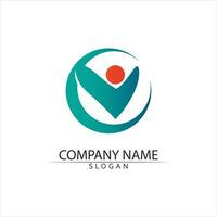 Community people care logo and symbols template vector