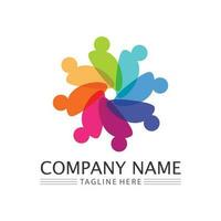 people group logo and Community, network and social icon vector