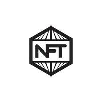 nft letra y fuente tecnología línea icono conjunto cripto icono o logo símbolo vector ilustración