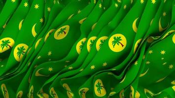 Territory of Cocos Islands, Keeling Islands Flag Cloth Seamless Looped Waving, 3D Rendering video