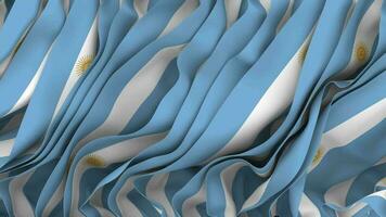 Argentina Flag Cloth Seamless Looped Waving, 3D Rendering video