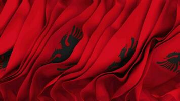Albânia bandeira pano desatado em loop acenando, 3d Renderização video
