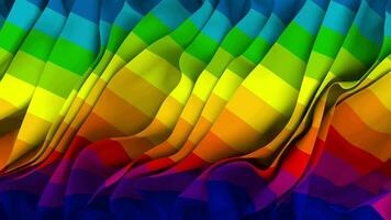 arco Iris cor bandeira pano desatado em loop acenando, 3d Renderização video