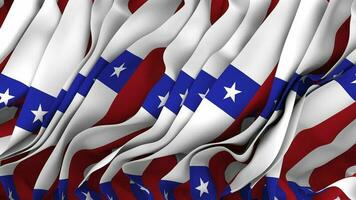 Chile Flag Cloth Seamless Looped Waving, 3D Rendering video