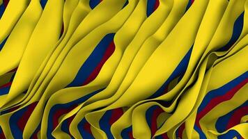 Colombie drapeau tissu sans couture en boucle agitant, 3d le rendu video