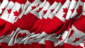 Canada Flag Cloth Seamless Looped Waving, 3D Rendering video