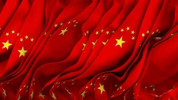 Cina bandiera stoffa senza soluzione di continuità loop agitando, 3d interpretazione video