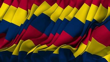 Chad Flag Cloth Seamless Looped Waving, 3D Rendering video