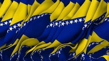 Bosnien und Herzegowina Flagge Stoff nahtlos geloopt winken, 3d Rendern video