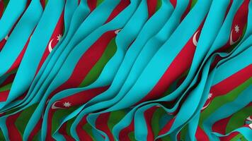 azerbaiyán bandera paño sin costura serpenteado ondulación, 3d representación video