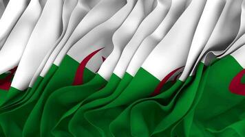 Algérie drapeau tissu sans couture en boucle agitant, 3d le rendu video