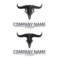 Bull horn logo and symbols template icons app vector