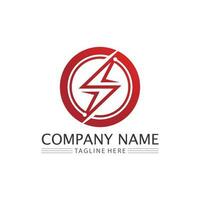 the power vector, flash ogo and thunderbolt and icon electricity illustration template design vector