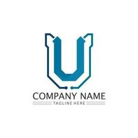 Initial letter U logo business and design icon vector