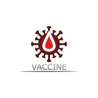 vacuna, logotipo, médico, vector, antibiótico, vacunación, virus, vacuna, diseño, e ilustración, para, cuidado de la salud vector