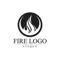 fuego, llama, naturaleza, logotipo, y, símbolos, iconos, plantilla, vector