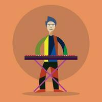 Keyboard player vector stock Illustration, Jazz Music Vector, keyboard player vector